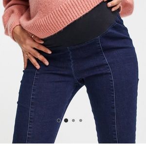 Maternity overbump jeggings in dark blue